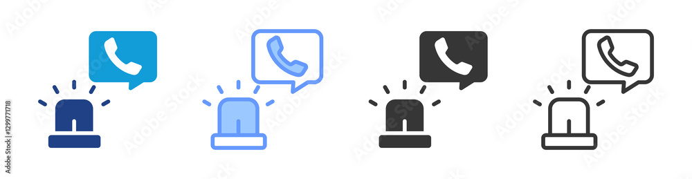 Aufkleber emergency response icon set multiple style collection