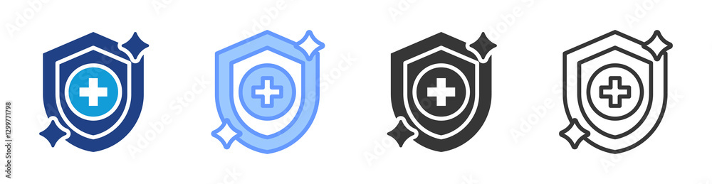 Poster hygiene icon set multiple style collection