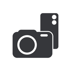 Isolated icon phone camera, cellphone photography, mobile picture cam
