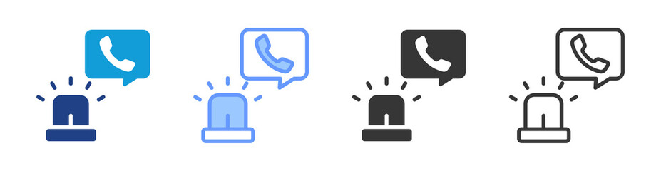 Emergency Response icon set multiple style collection