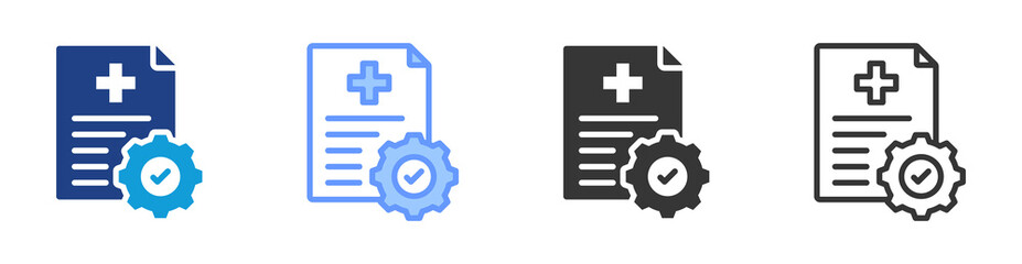 Fototapeta premium Evidence Based Practice icon set multiple style collection
