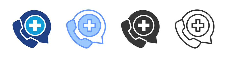 Obraz premium Health Service icon set multiple style collection