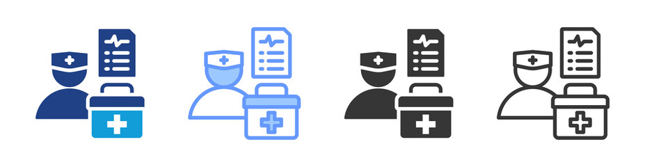 Health Care Provider icon set multiple style collection