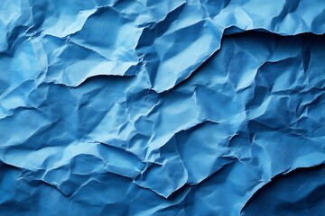 Fototapeta premium Crumpled Blue Paper Texture Background
