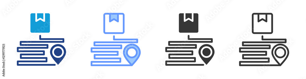 Poster Logistic icon set multiple style collection