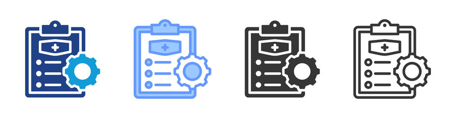 Nursing Management icon set multiple style collection