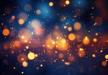 Fototapeta premium Soft Bokeh Lights Background of Blue and Orange with Abstract Sparkles for Artistic and Creative Projects