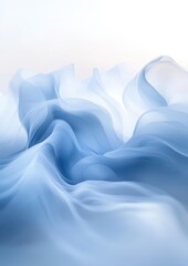 Obraz premium Soft flowing blue fabric waves creating an ethereal atmosphere with a delicate light background for artistic and abstract design concepts