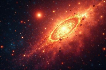 Supernova debris disperses in interstellar medium, explosion, galaxy, gas