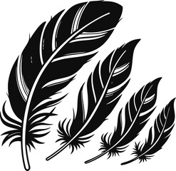 Obraz premium Elegant Feather Silhouette Collection.