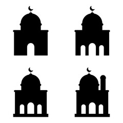 Mosque Icon Set. Mosque Vector Icon in line style design. Mosque Symbol. Vector illustration.