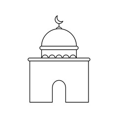 Mosque Icon. Mosque Vector Icon in line style design. Mosque Symbol. Vector illustration.