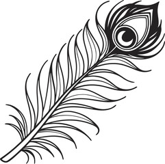 Obraz premium Graceful Peacock Feather Silhouette.