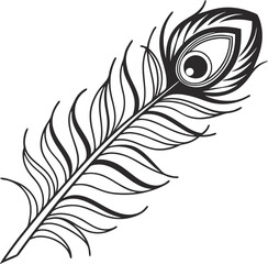 Obraz premium Graceful Peacock Feather Silhouette.
