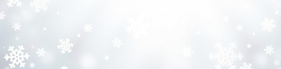 Obraz premium Simple snowflakes falling on a white background, snowy, white
