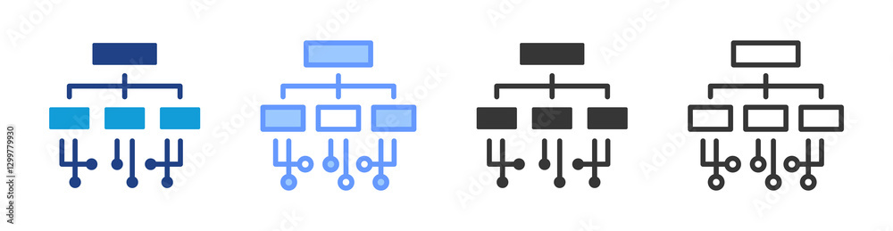 Poster Architecture icon set multiple style collection