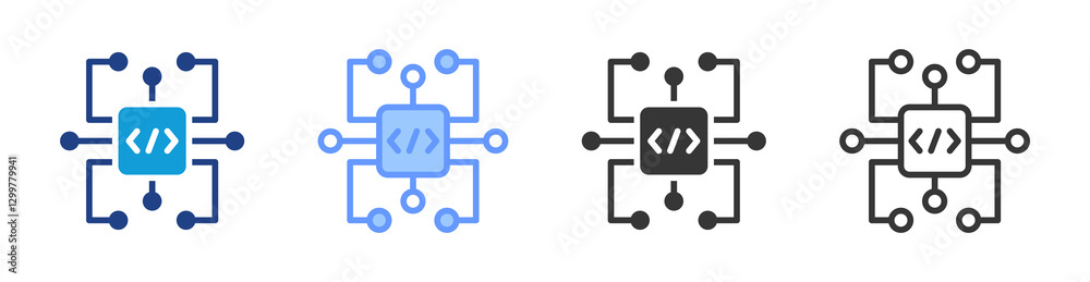 Poster Ai icon set multiple style collection