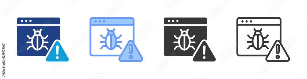 Poster Bug icon set multiple style collection