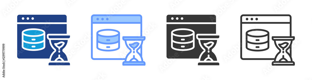 Poster Cache icon set multiple style collection