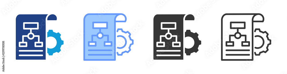 Aufkleber control flow icon set multiple style collection