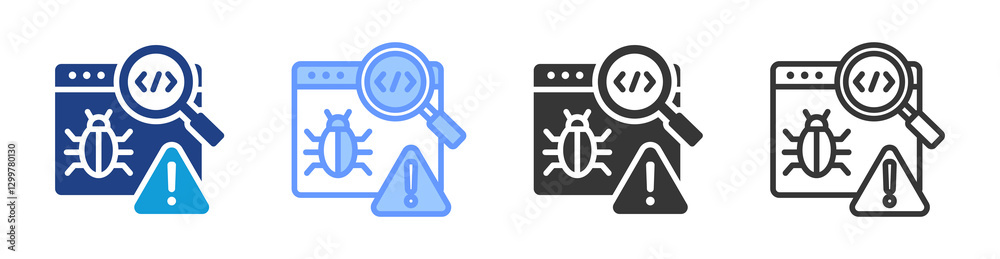 Aufkleber Debugging icon set multiple style collection