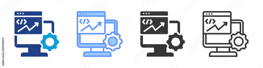 Poster Development icon set multiple style collection