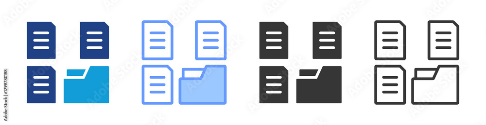 Poster Documentation icon set multiple style collection