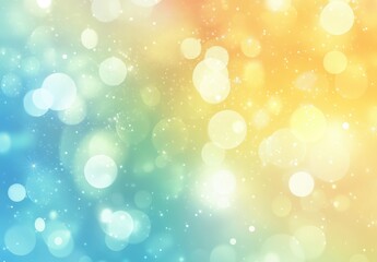 Obraz premium Soft Nature-Inspired Gradient with Bokeh Effect in Blue, Yellow, and Orange Tones for Background and Design Use