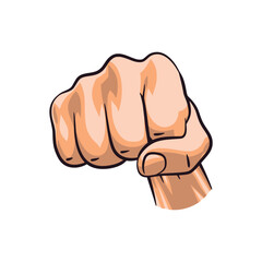 Clenched Fist Punching Pose Illustration