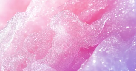 Soft, Ethereal Swirls of Pink and Purple Foam Texture with Sparkling Bubbles, Symbolizing Serenity and Calmness in a Dreamy Abstract Background