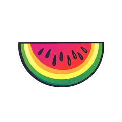 Obraz premium Juicy Rainbow Watermelon: A vibrant slice of summer sweetness, perfect for a refreshing treat!