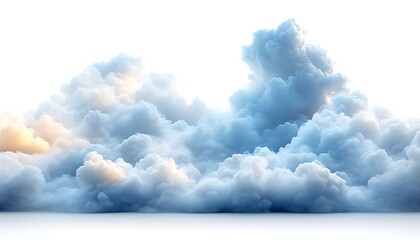 Clouds forming, white sky background