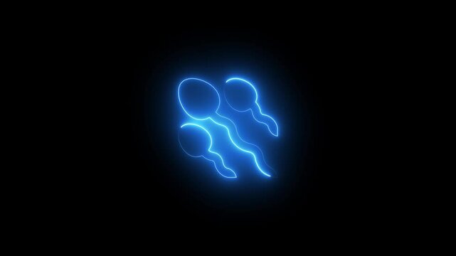 Healthy sperms approaching ,erm and egg breed. Human sperm on blue scientific background