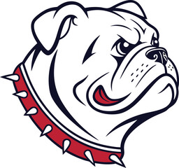 bulldog head design illustration logo on White background