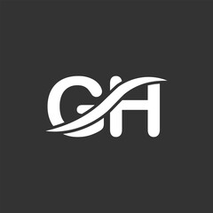 GH logo design. Trendy awesome artistic GH initial based Alphabet icon logo.
