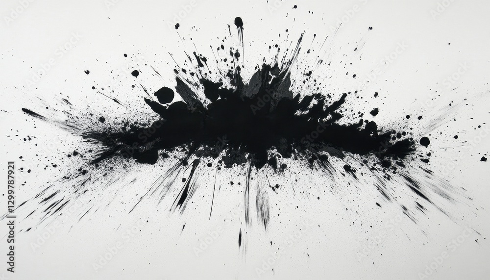 Poster Abstract Black Ink Splatter Explosion Burst Texture