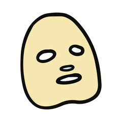 Fototapeta premium Skincare Face Mask Cartoon Night Routine