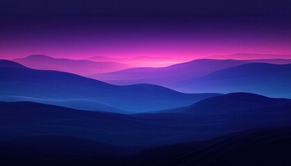 Obraz premium Pixelated mountain range at twilight with purple and blue hues