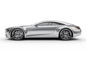 Fototapeta premium Silver car on white background