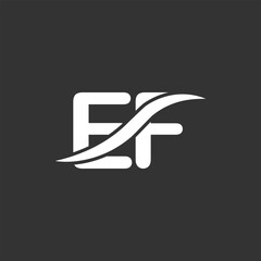 EF logo design. Trendy awesome artistic EF initial based Alphabet icon logo.