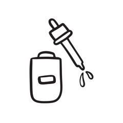 Skincare bottle dropper doodle - Ampule Serums essences Toner Face oil