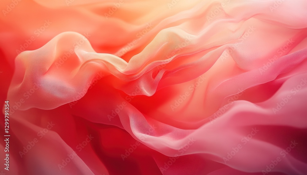 Aufkleber abstract draped fabric texture in warm pink and red hues