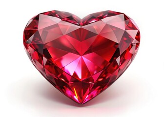 Fototapeta premium Sparkling Heart Ruby Gemstone, High-Resolution Gem Image