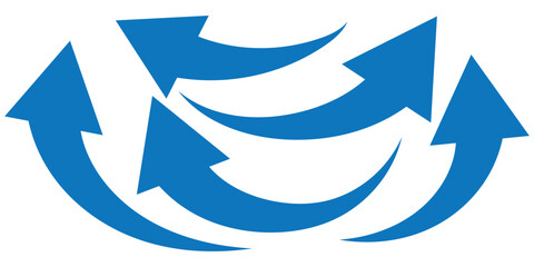 Set long blue curve arrow icon vector . blue curve arrow icon set. long arrow icon set. curve arrow vector illustration.