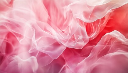 Obraz premium Abstract Pink and Red Fabric Texture with Delicate Lace Drapery