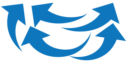 Set long blue curve arrow icon vector . blue curve arrow icon set. long arrow icon set. curve arrow vector illustration.