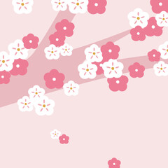 귀여운 벚꽃 , 봄 , 일러스트