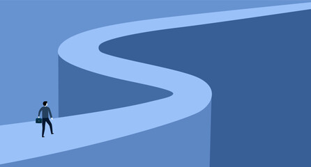 Businessman follow a path for business opportunities. visionary leadership different business route. Symbol of ambition, motivation and long road ahead. © Orapun