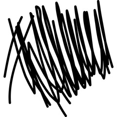 Hand Drawn Crossing out line black pen