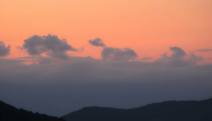 Fototapeta premium Serene Sunset Landscape Peaceful Mountain View Scenic Nature Photography